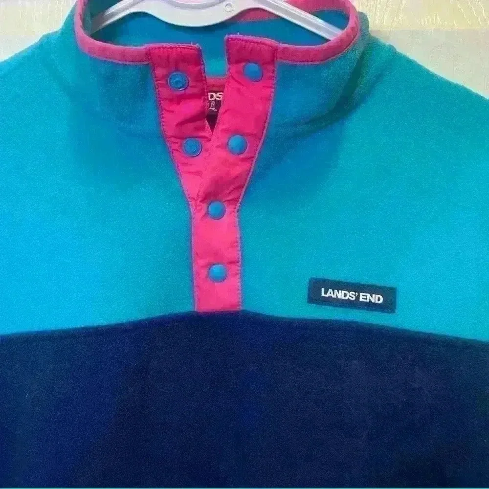 Girls Lands End fleece pull over
